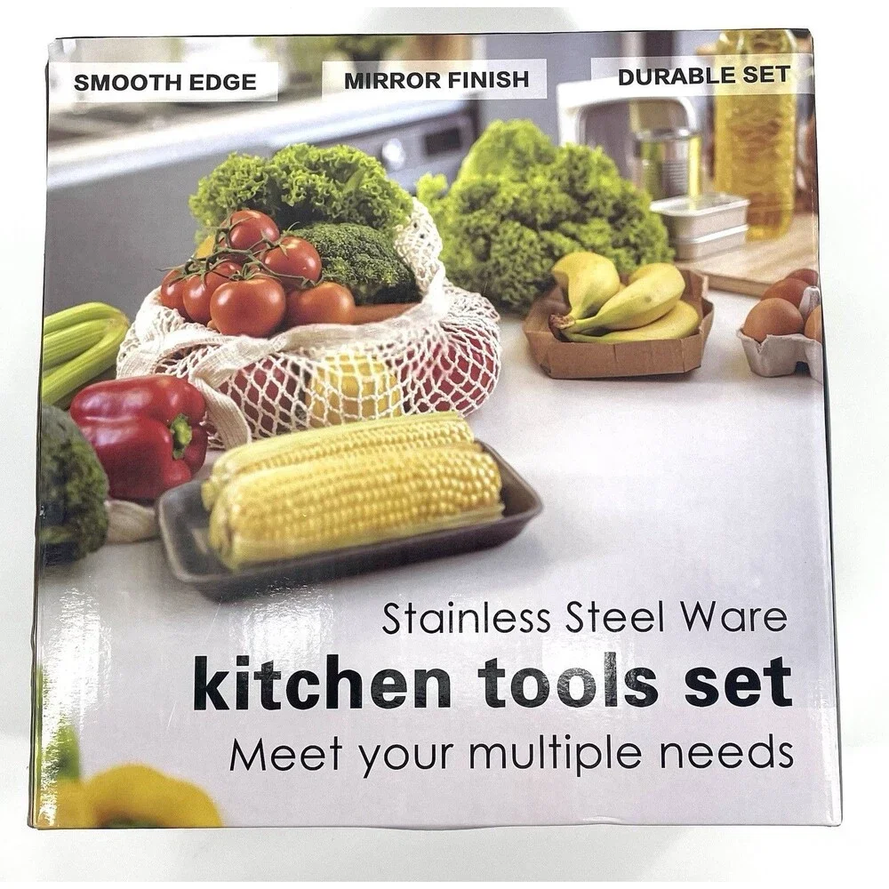 NEW Stainless Steel Mixing Bowl Set w/ Black Lids Food Grade Nesting Bowls